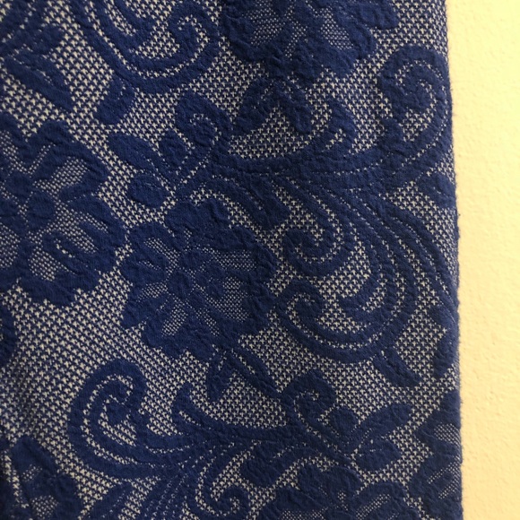 KTOO high waist cobalt blue lace overlay leggings - Picture 5 of 10